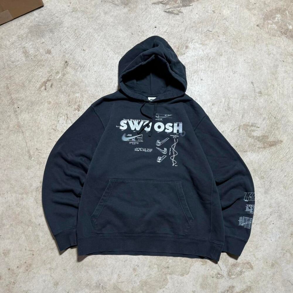 Black Nike Swoosh Graphic Hoodie